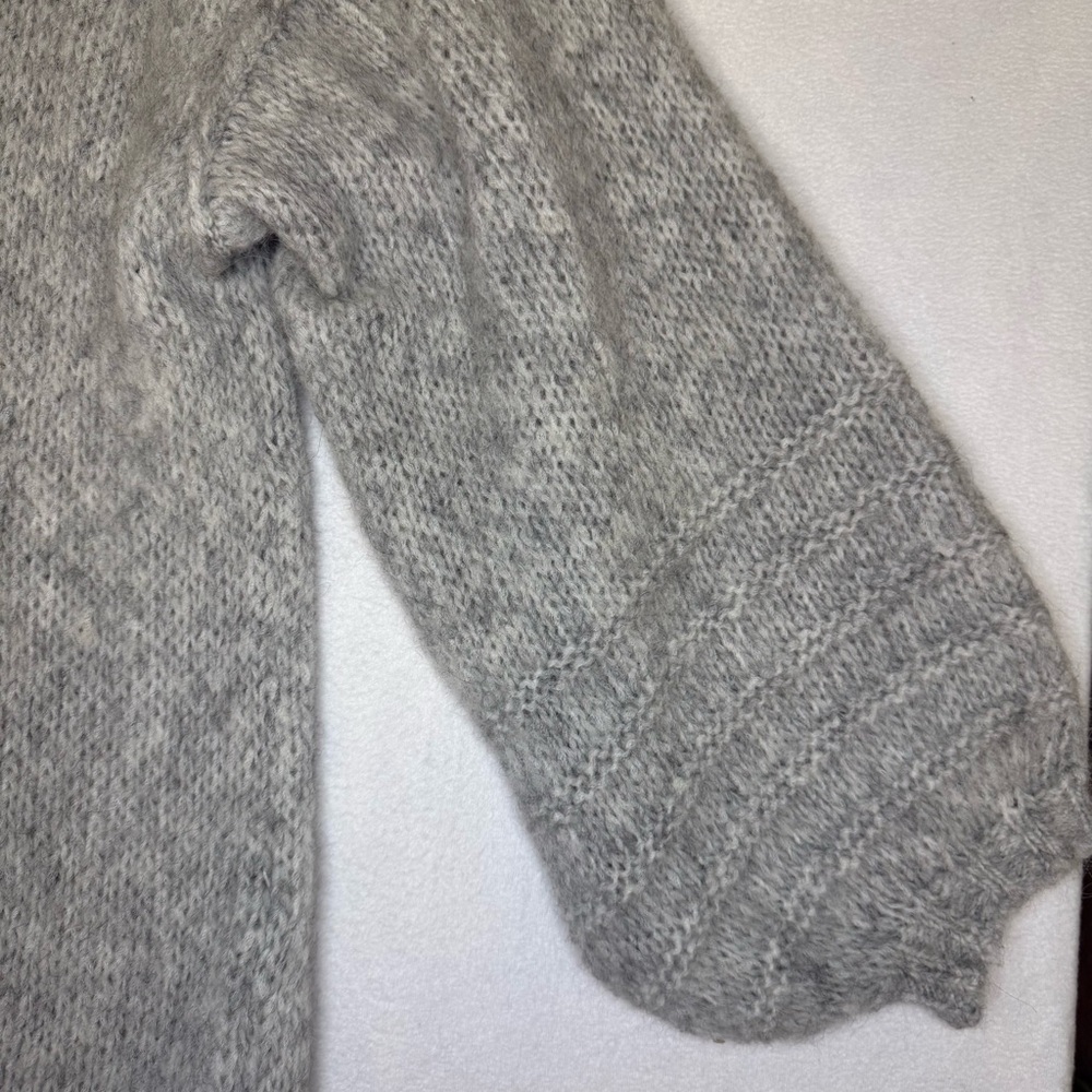Free People Marina SoftSpun Cardigan Light Heather Grey Alpaca Wool Large NWT - Picture 5 of 12